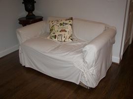 slip cover on loveseat