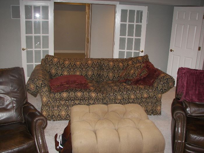 extra deep sofa and 2 leather chairs