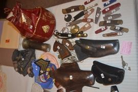 GUN HOLSTERS AND POCKET KNIVES