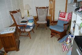 ICE BOX, 2 OCCASIONAL CHAIRS, GLIDER