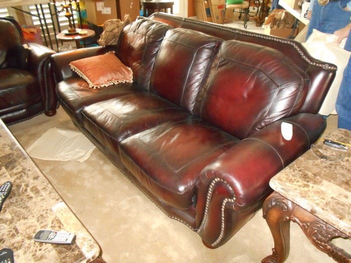 Large fine leather sofa