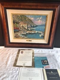 Island Afternoon, Greece by Kinkaid. 127/750 S/N Canvas, 12”x16”.