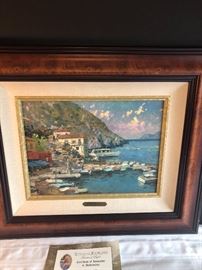Island Afternoon, Greece by Kinkaid. 127/750 S/N Canvas, 12”x16”.