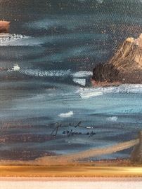 Seaside Village by Kinkaid. 29/400 A/P Canvas,18”x24”.