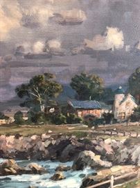 Seaside Village by Kinkaid. 29/400 A/P Canvas,18”x24”.
