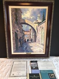 Via Dolorosa by Thomas Kinkaid. 2/200 A/P Canvas, 24”x18”.