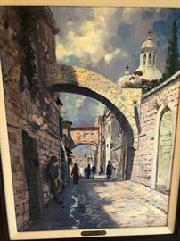 Via Dolorosa by Thomas Kinkaid. 2/200 A/P Canvas, 24”x18”.