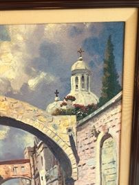Via Dolorosa by Thomas Kinkaid. 2/200 A/P Canvas, 24”x18”.
