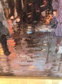 Paris Twilight by Robert Girrard. 27/550 S/N Canvas, 18”x27”.