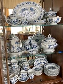 Large collection of vintage and antique Blue Danube china