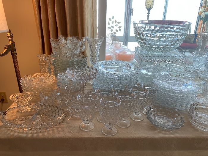 Large collection of vintage Fostoria glassware