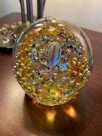 Murano art glass bubble paperweight 
