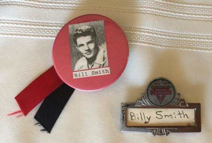 Bill Smith Button and Conoco Name Badge