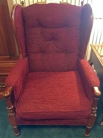 Red Wingback Chair, two available