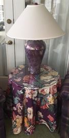 Purple lamp and Side Table