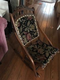Antique folding rocking chair