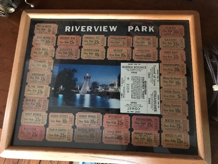 Real Riverview park framed tickets (not a print)
