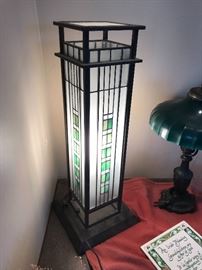Frank Lloyd Wright style stained glass lamp!
