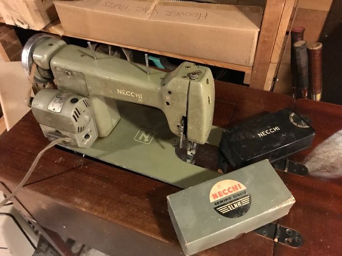 Necchi sewing machine with parts and  accessories made in Italy 