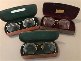 Antique eyeglasses w/ cases. Gold fill