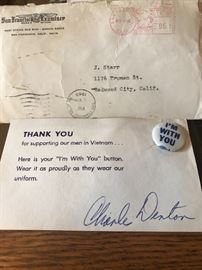 I’m with You button in support of Vietnam soldier