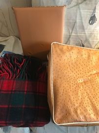 Pendleton wool lap blanket vintage with case and seat pad