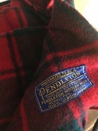 Pendleton wool lap blanket vintage with case and seat pad