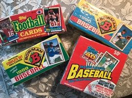Baseball, football cards. Topps, Bowman. New in box
