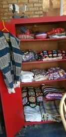 Nice selection of Afghans and textiles