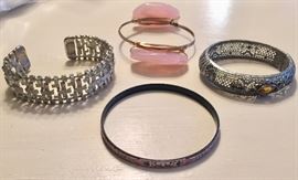 Vintage bangles and cuff bracelet