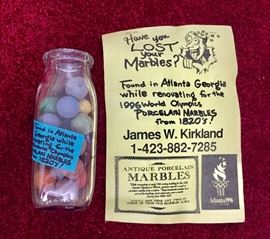 Antique porcelain marbles found during renovations for the 1996 Olympics in Atlanta, Georgia 