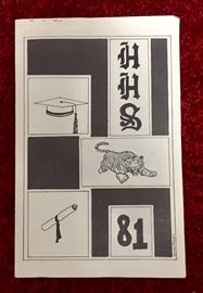 Graduation program from Hartselle High School 1981 