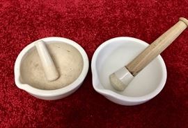 Vintage mortar and pestles 