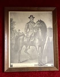 "General Robert E Lee" framed art 