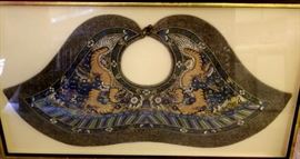 19th century Chinese embroidered collar-beautifully framed