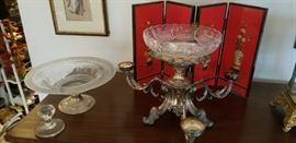 Hawkes cutglass and sterling bowl