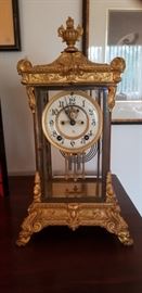 Ansonia Bronze and gilt French style clock