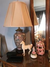 Edward House Lamp, Kent Art Horse, Religious Music Box, Porcelain Bird Cage