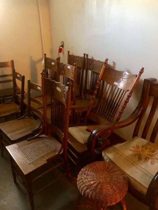 Collection of Wooden Chairs and Rocking Chairs
