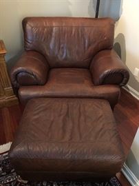 Leather Seat and Ottoman Price $500.00