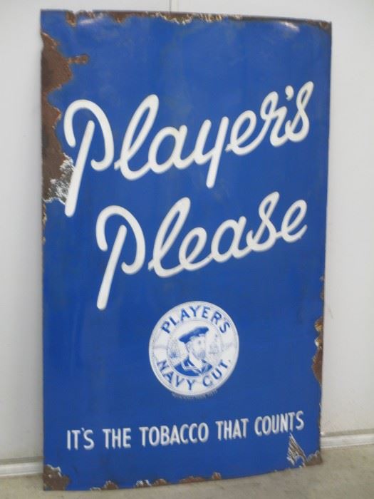 Players porcelain sign
