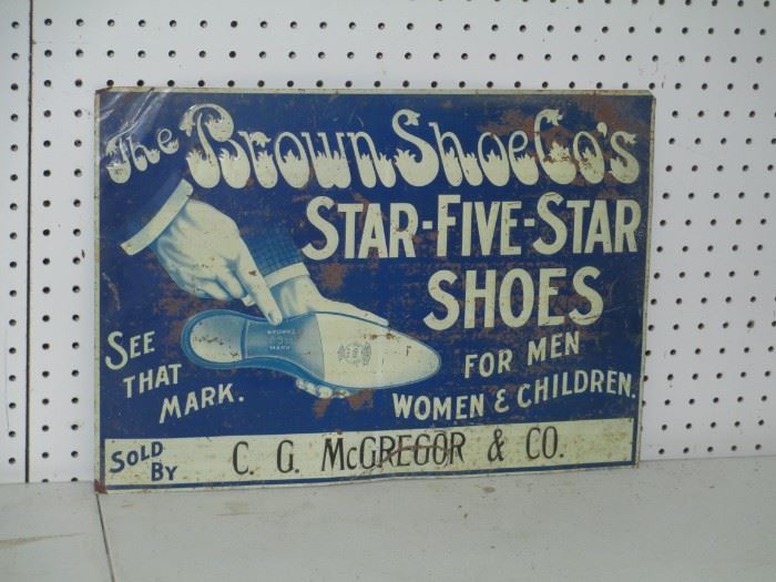 Brown shoe sign tin sign