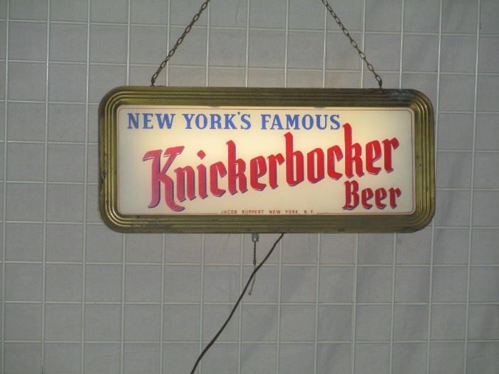 Knickerbocker 2 sided beer sign