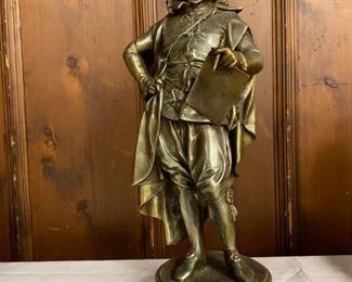 P49--bronze statue of an Elizabethan gentleman, late 19th/early 20th C, Continental--$300