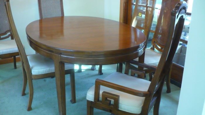 VERY NICE DINING SET OVAL TABLE, 6 CHAIRS, CHINA CABINET AND LEAVES