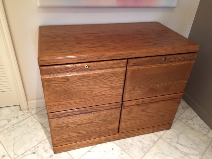 Baker Road oak filing cabinet