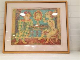 "Arlequin Amoureux" Etching Ltho by Sakti Burman