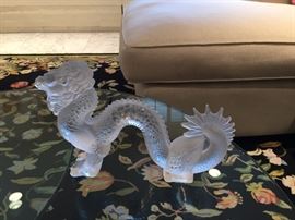 Lalique signed large Dragon