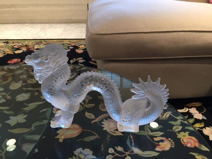 Lalique signed large Dragon