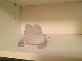 Lalique signed Crystal Toad
